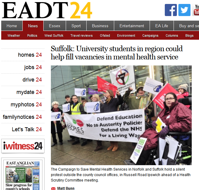 EADT Suffolk University students in region could help fill vacancies in mental health service