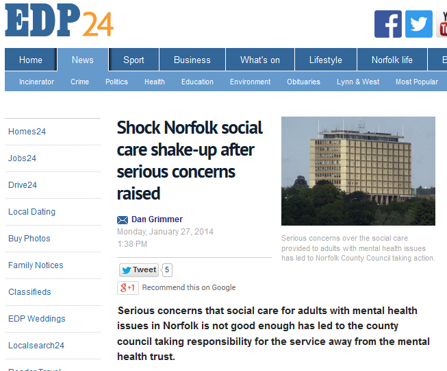 EDP Shock Norfolk social care shake-up after serious concerns raised