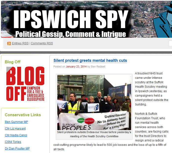 Ipswich Spy Silent protest greets mental health cuts