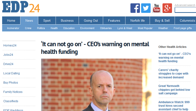EDP It can not go on - CEOs warning on mental health funding