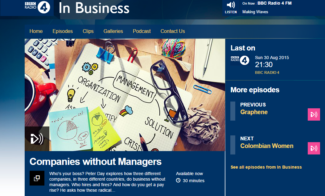 Radio 4 In Business Companies without Managers