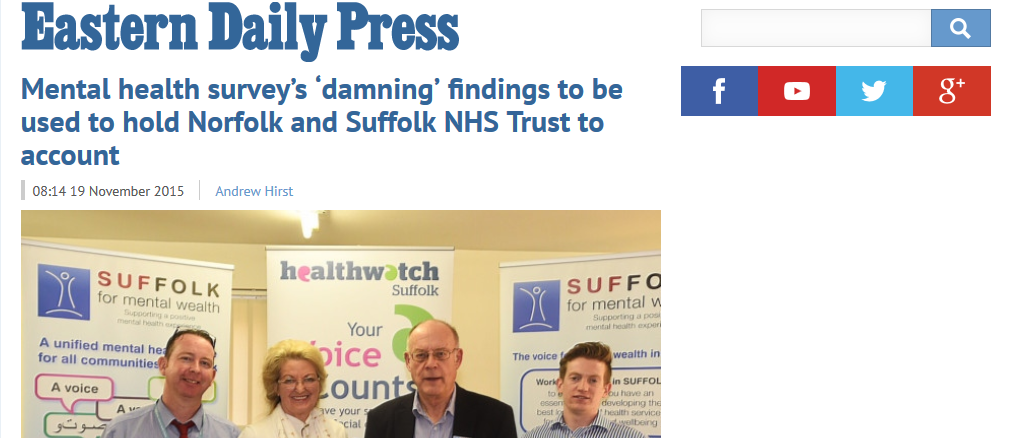 EDP Mental health surveys damning findings to be used to hold Norfolk and Suffolk NHS Trust to account