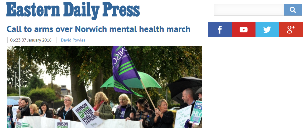 EDP: Call to arms over Norwich mental health march – Norfolk & Suffolk ...