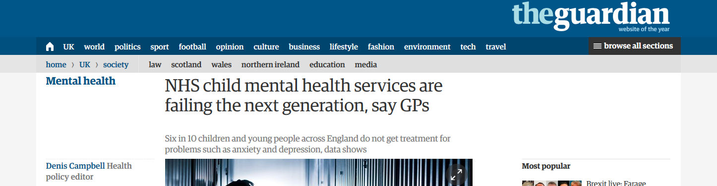 Guardian NHS child mental health services are failing the next generation say GPs
