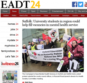 EADT Suffolk: University students in region could help fill vacancies in mental health service