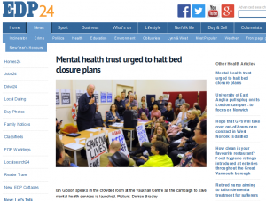 EDP: Mental health trust urged to halt bed closure plans