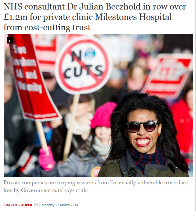 The Independent NHS consultant Dr Julian Beezhold in row over £1.2m for private clinic Milestones Hospital from cost-cutting trust