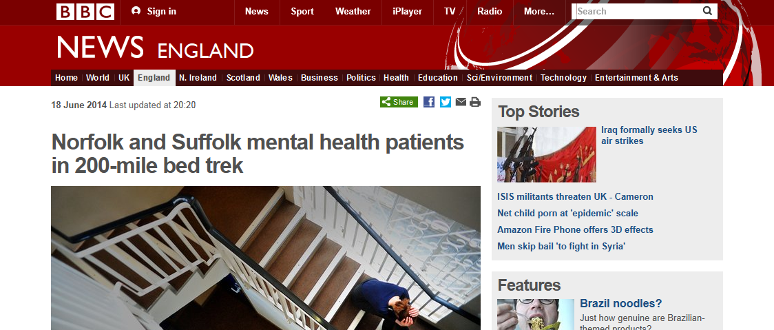 BBC Norfolk and Suffolk mental health patients in 200-mile bed trek
