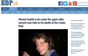 EDP: Mental health trust under fire again after second man falls to his death at the Castle Mall