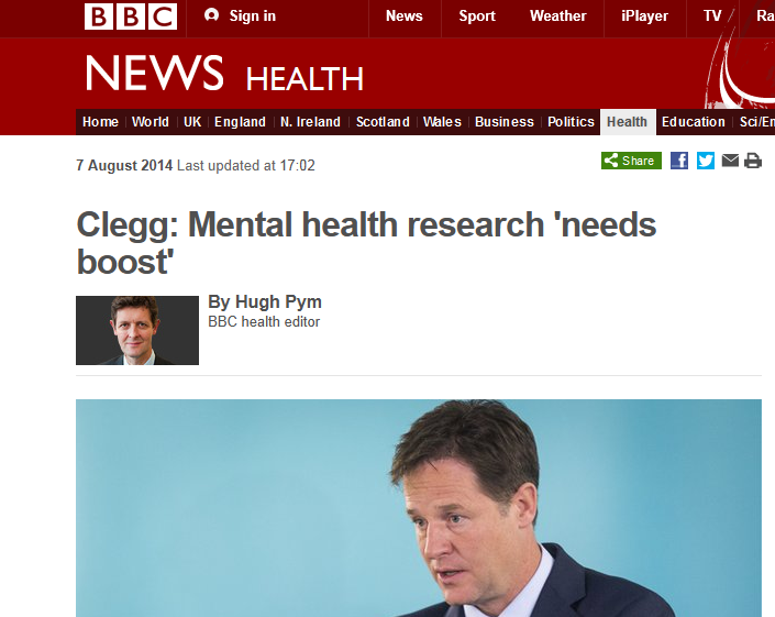 BBC News - Clegg - Mental health research 'needs boost'