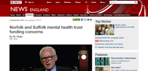 BBC: Norfolk and Suffolk mental health trust funding concerns