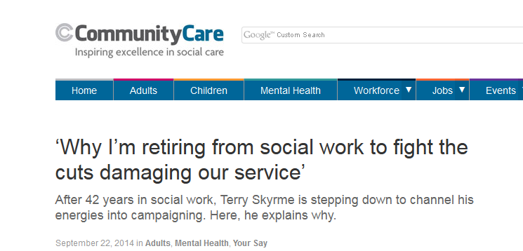 Community Care - Why I’m retiring from social work to fight the cuts damaging our service