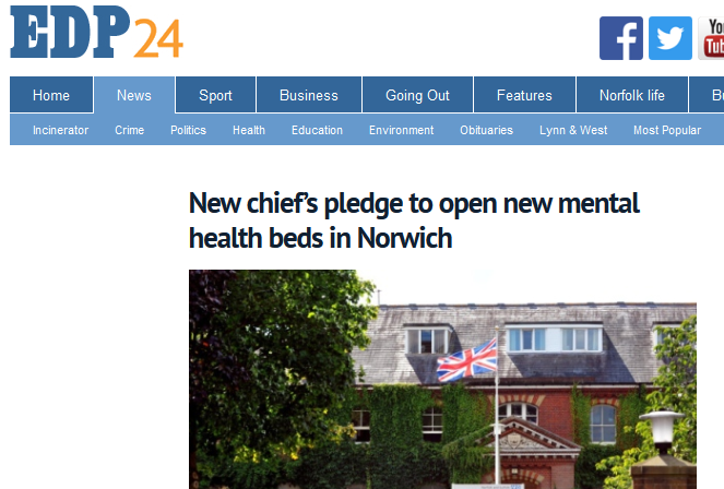 EDP New chiefs pledge to open new mental health beds in Norwich