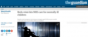 Observer: Beds crisis hits NHS care for mentally ill children