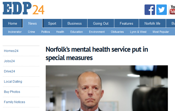 EDP Norfolk’s mental health service put in special measures