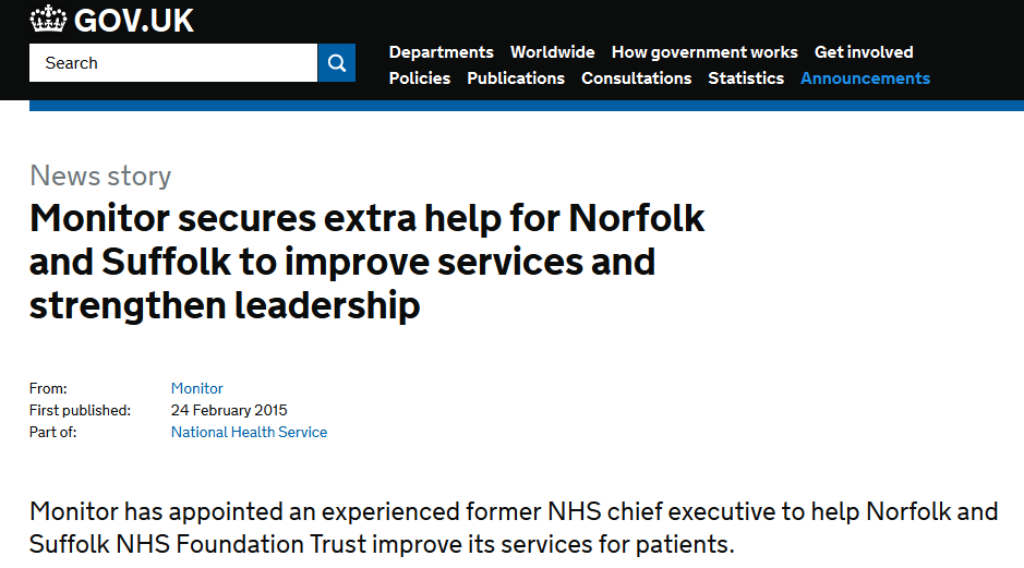 Monitor secures extra help for Norfolk and Suffolk to improve services and strengthen leadership