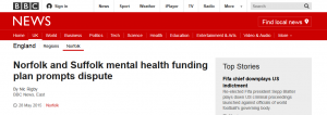 BBC News: Norfolk and Suffolk mental health funding plan prompts dispute
