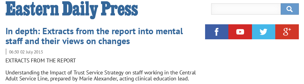 EDP In depth Extracts from the report into mental staff and their views on changes