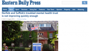 EDP: Norfolk and Suffolk’s troubled mental health trust is not improving quickly enough