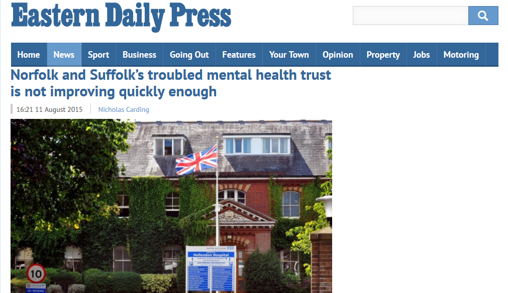 EDP Norfolk and Suffolk’s troubled mental health trust is not improving quickly enough