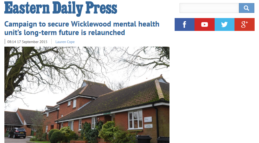 EDP Campaign to secure Wicklewood mental health unit’s long-term future is relaunched