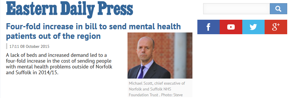 EDP Four-fold increase in bill to send mental health patients out of the region