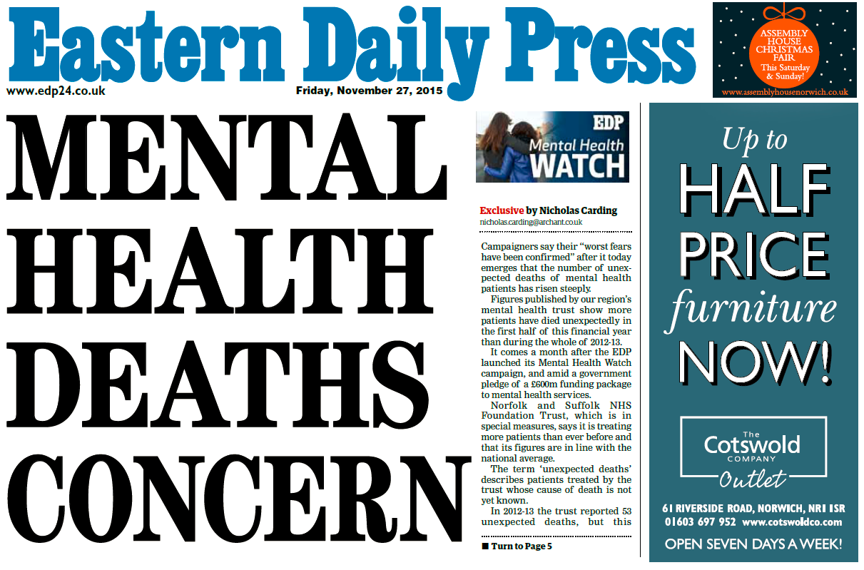 EDP Front Page Mental Health Deaths Concern
