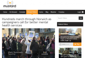 Mustard TV: Hundreds march through Norwich as campaigners call for better mental health services