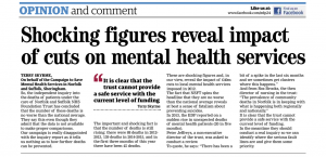 EDP: Letter: Shocking Figures Reveal Impact of cuts on Mental Health Services