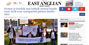 EADT: Protest at Norfolk and Suffolk mental health trust AGM over unexpected patient deaths data