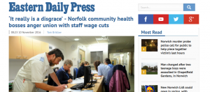 Revolving Doors: EDP: ‘It really is a disgrace’ - Norfolk community health bosses anger union with staff wage cuts