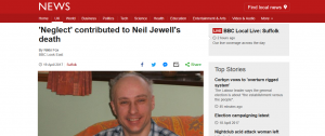 BBC News: 'Neglect' contributed to Neil Jewell's death