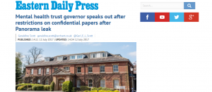EDP: Mental health trust governor speaks out after restrictions on confidential papers after Panorama leak