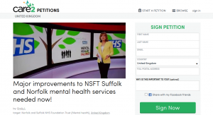 Petition: Major improvements to NSFT Suffolk and Norfolk mental health services needed now!