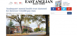 Greed: EADT: ‘Inadequate’ mental health trust NSFT slammed for directors’ £10,000 pay rises