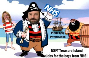Campaign Cartoon: NSFT Treasure Island: Jobs for the Boys from NHSI