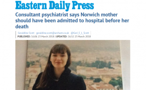 EDP: Consultant psychiatrist says Norwich mother should have been admitted to hospital before her death