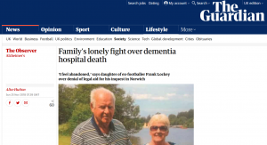 Observer: Family’s lonely fight over dementia hospital death
