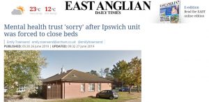 EADT: Mental health trust 'sorry' after Ipswich unit was forced to close beds