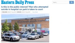 EDP: Is this in the public interest? Man who attempted suicide in hospital car park is taken to court