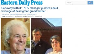 EDP: 'Got away with it' - NHS manager gloated about coverage of dead great-grandmother