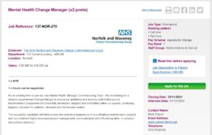 NOTW: Mental Health Change Managers Band 7 x 2